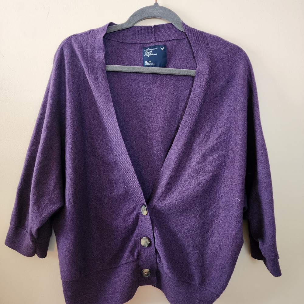 American Eagle Outfitters Rich Purple Cardigan